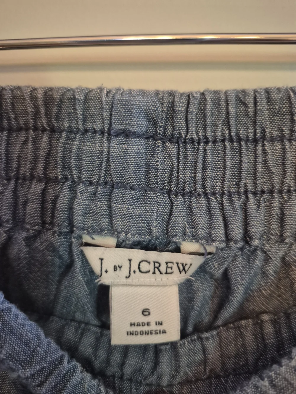J CREW SET OF 2 Casual Drawstring Linen-Blend Pants in Light Blue and Navy, Sz 6